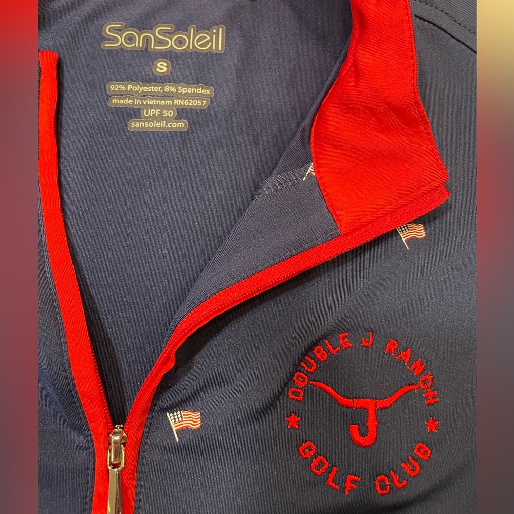 SanSoleil SolCOOL Flag Day quarter zip top. UV 50 Protection. Size S - Picture 3 of 7